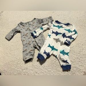 Shark and bear onesies